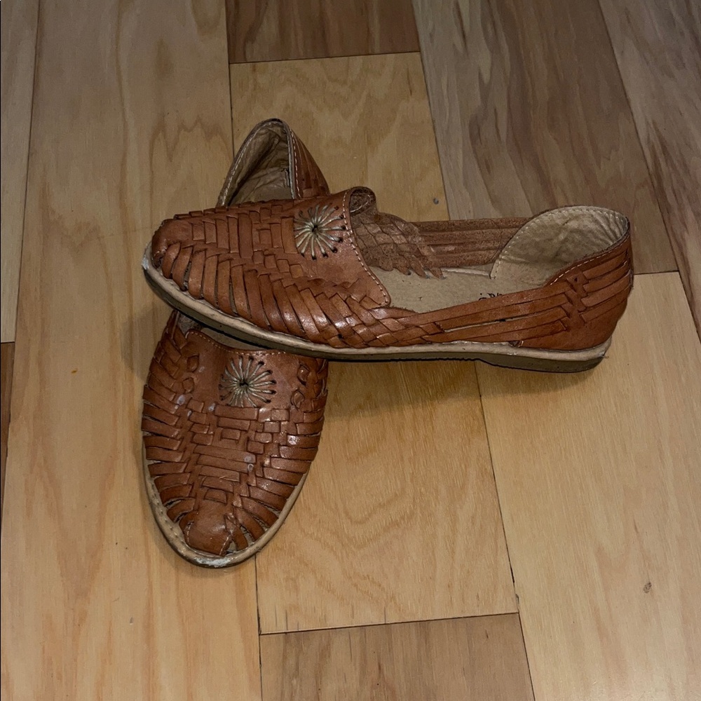 Elegant Tan Woven Women's Loafers